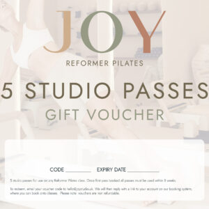 Five Reformer Pilates classes voucher